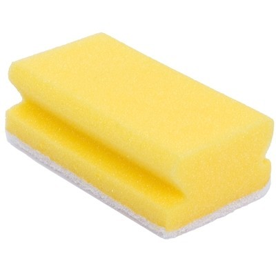 130481: Schuurspons synthetisch - 13 x 7 cm - GEEL/WIT