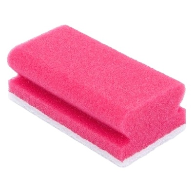 130581: Schuurspons synthetisch - 13 x 7 cm - ROOS/WIT - 5 stuks