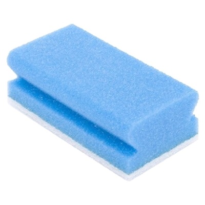 130583: Schuurspons synthetisch - 13 x 7 cm - BLAUW/WIT - 5 stuks