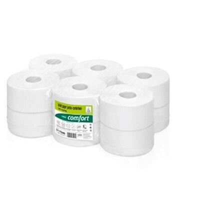 774981: Jumbo One Toiletpapier - Centerfeed - recycled tissue - 2 laags - 200 m - 720 vel - gewafeld - WIT -