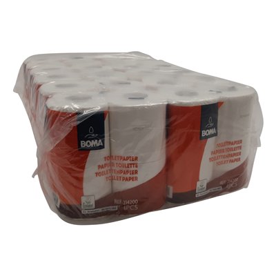 214200: Traditioneel toiletpapier - zuiver tissue - 2-laags - 200 vel - gewafeld - WIT - 48 rollen (12x4)