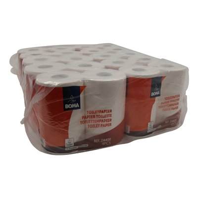214200: Traditioneel toiletpapier - zuiver tissue - 2-laags - 400 vel - gewafeld - WIT - 40 rollen (10x4)