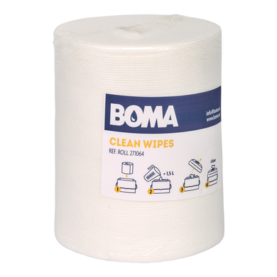 730058D: Clean Wipes rol - 18.5 x 19 cm - WIT - 250 vel per rol