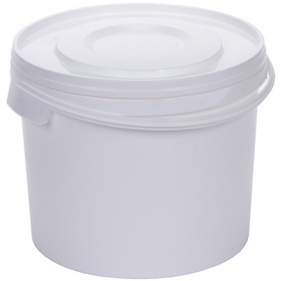 610388: Emmer met deksel - 10,7 l - WIT