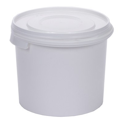 610388: Emmer met deksel - 6,5 l - WIT