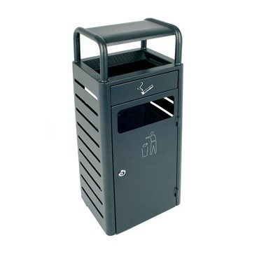 748040: Bomabin Outdoor Barry - buitenafvalbak met asbak - 22,3 l - GRIJS