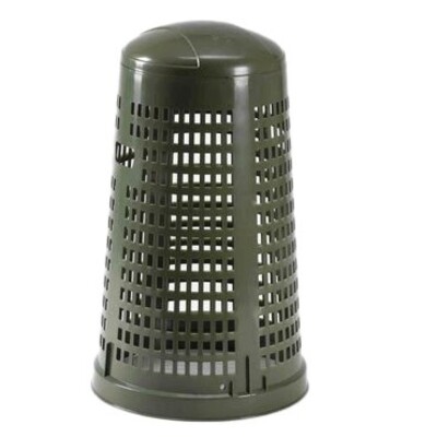 625706: Afvalbak Ruff - geperforeerd - 110 l - GROEN deksel GROEN