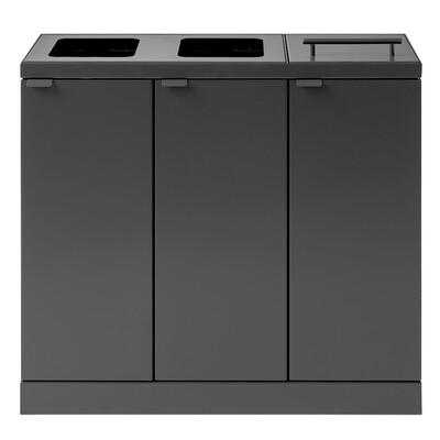 750549: Bomabin Select Bica - 3 x 45 l - ANTRACIET - open/open/deksel