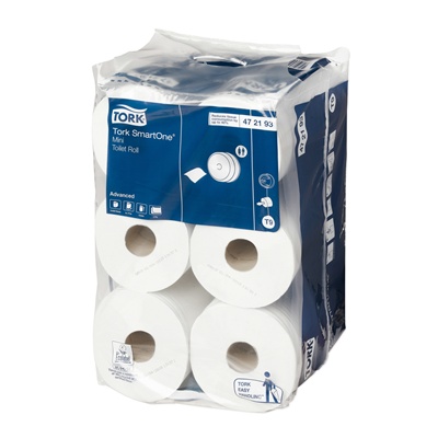 779015: Tork SmartOne Advanced Mini toiletpapier - 2 laags - 620 vel - 12 rollen - 112 m x 13 cm - WIT - 472
