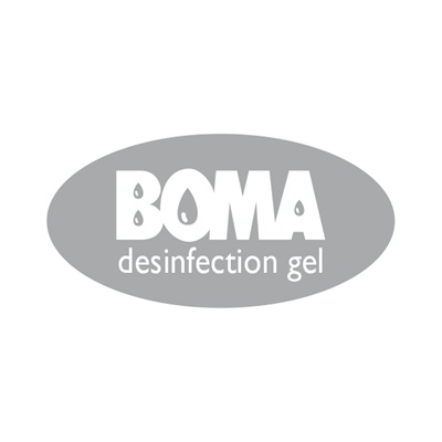 774821: Plaatje 'BOMA desinfection gel' voor Absynth dispenser - GRIJS