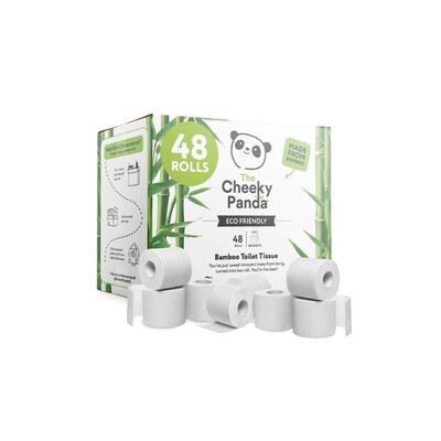 214200: Traditioneel toiletpapier - bamboe tissue - 3-laags - 24 m - 200 vel - WIT - 48 rollen - Cheeky Pand