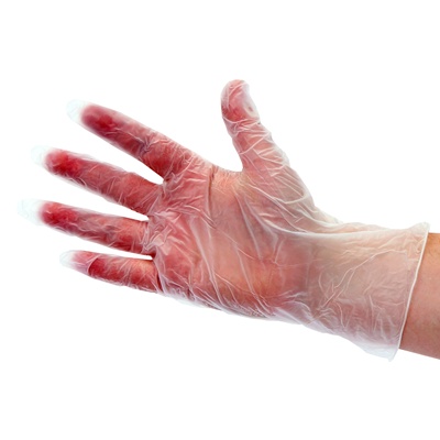 Disposable vinyl gloves - unpowdered - WHITE - 100 pieces - SMALL