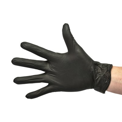 Wegwerphandschoenen nitril extra strong - ongepoederd - ZWART - 100 stuks - MEDIUM