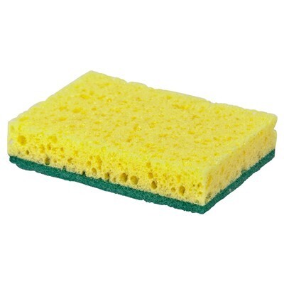 Schuurspons 010E - 13,8 x 9,8 cm - GEEL/GROEN - 5 stuks