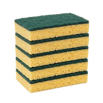 Schuurspons cellulose Frina - 14 x 9 x 2,5 cm - 5 stuks