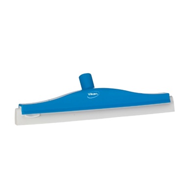 Vikan raclette de sol pivotant - 400 mm - caoutchouc blanc - BLEU