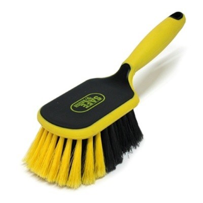 Handschrobborstel industrie zacht - 26 cm - ZWART/GEEL