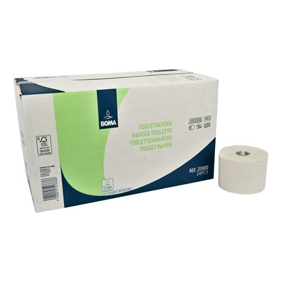 Systeem toiletpapier met doppen - recycled tissue - 2 laags - 100 m / 725 vel - WIT - 24 rollen