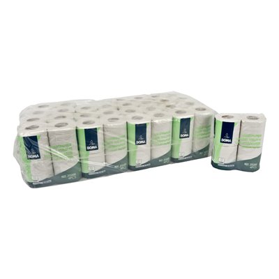 Traditioneel toiletpapier - recycled tissue - 2-laags - 200 vel - gewafeld - WIT - 64 rollen (16 x 4)