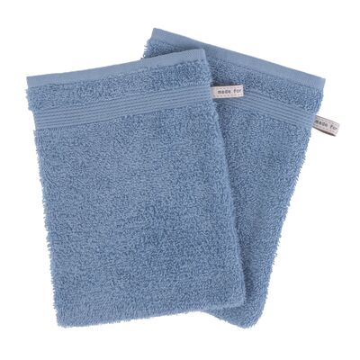 Washandje - 15 x 22 cm - BLAUW - 2 stuks