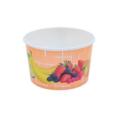 Round Cardboard Ice Cream Cup 340cc Pink with Fruit 1000pcs