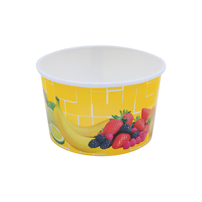 Round Cardboard Ice Cream Cup 260cc Yellow with Fruit 1200pcs