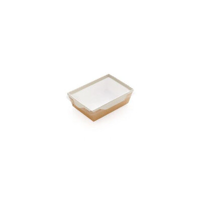 Barquette en carton natur/blanc incl. couvercle 1300ml 150pcs