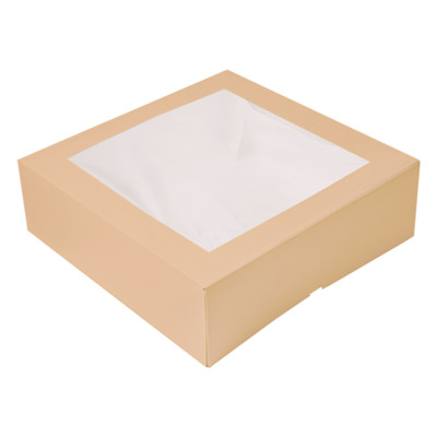 Catering Box Kraft with Window 32x32x10cm 100pcs