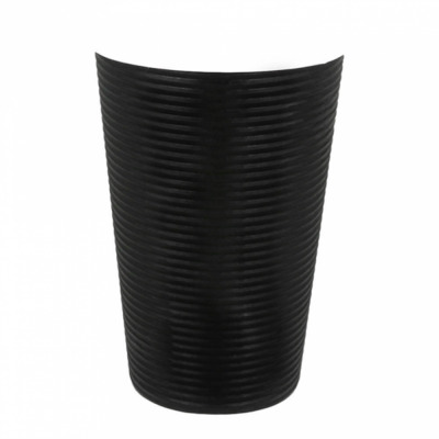 Koffiebeker Geribbeld Zwart 48