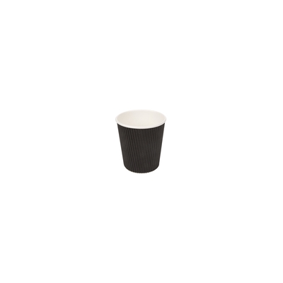Koffiebeker geribbeld zwart 180ml 6oz 1000st