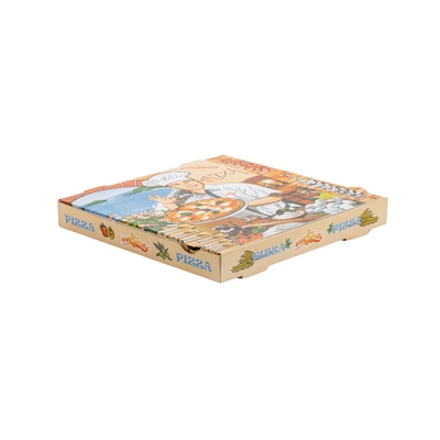 Pizza Box - 33 x 33 x 4 cm - 100 pieces - BROWN