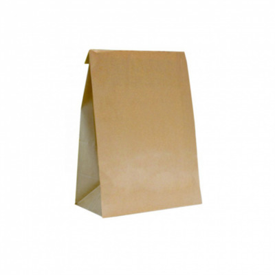 Bread Bag With Block Bottom Kraft 200+90x345mm 500st