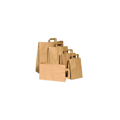 Carry Bag In Brown Kraft With Handle 320+150x430mm 250st