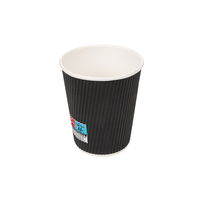 Ribbed Black Coffee Cup 240ml 8oz 33x25pcs