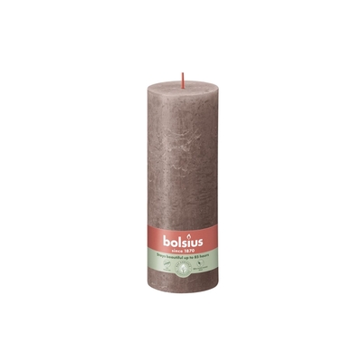 Blunt candle rustic 68x190mm burn time 85h 4pcs taupe