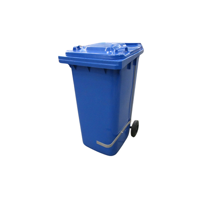 Conteneur avec roues 240L couvercle avec pédale bleu