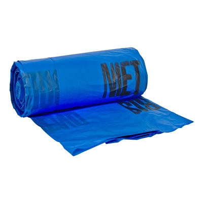 HD zak - 90 x 120 cm - T40 - 195 l - BLAUW - rol 25 stuks met opdruk NIET RISICOHOUDEND MEDISCH AFVAL