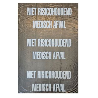 HD bag - 90 x 120 cm - T40 - 195 l - GREY - roll 25 pieces with print NIET RISICOHOUDEND MEDISCH AFVAL