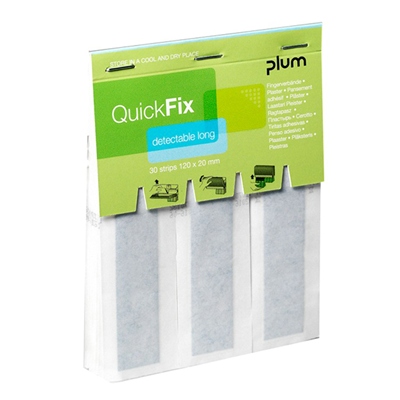Detectable Long pleisters voor QuickFix pleisterdispenser - navulling 30 stuks