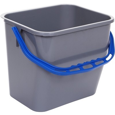 Emmer - 12 l - GRIJS - handvat BLAUW