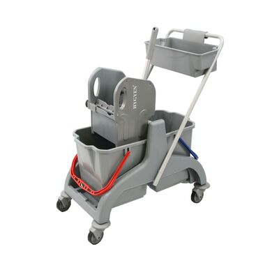 Moptrolley met pers - 2 x 17 l - met materiaalbakje