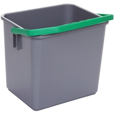 Seau - 6 l - GRIS - anse VERTE