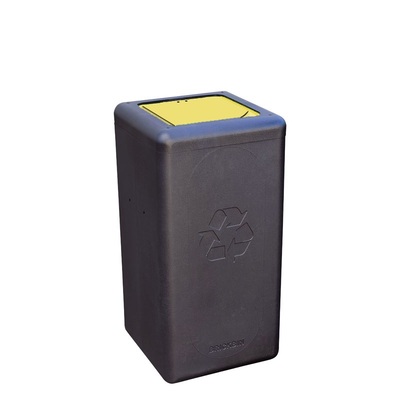 Bomabin Select Brick - 65 l - NOIR - couvercle fermé JAUNE