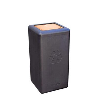 Bomabin Select Brick - 65 l - ZWART - gesloten deksel ORANJE
