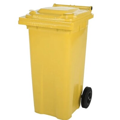 Mini container met 2 wielen - 140 l - GEEL