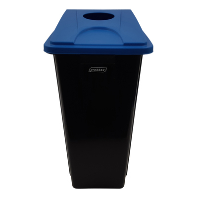 Bomabin Select Flat met flessendeksel - 60 l - ZWART - deksel BLAUW