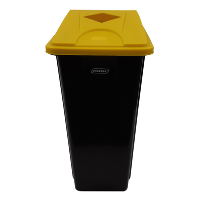 Bomabin Select Flat met universeel deksel - 60 l - ZWART - deksel GEEL