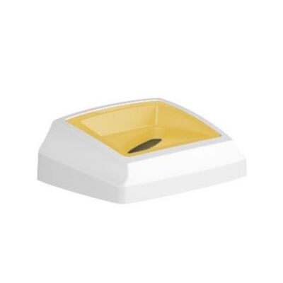 Deksel voor Bomabin Select Fit - 50 l - WIT/GEEL - papieropening