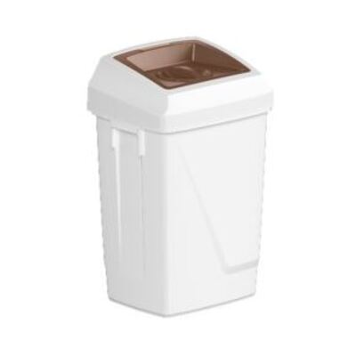 Bomabin Select Fit - 50 l - WIT - deksel rond gesloten BRUIN
