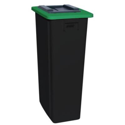 Bomabin Select Flat met klepdeksel - 60 l - ZWART - deksel GROEN